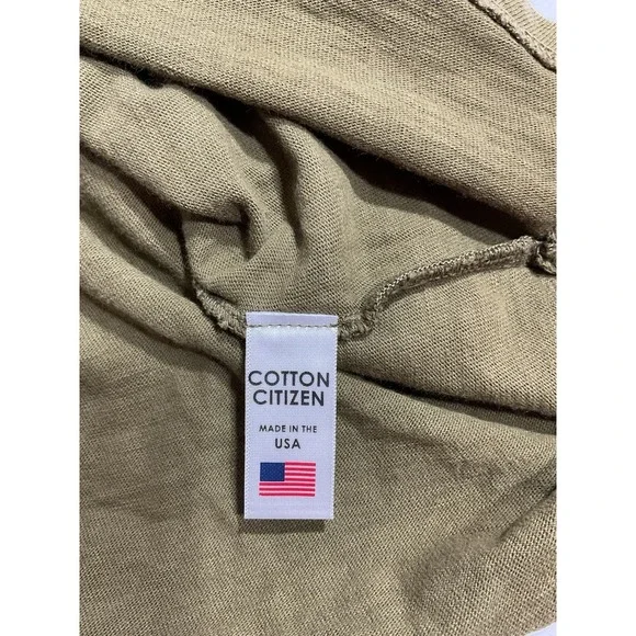 Cotton Citizen Mens Presley Slub Knit Shirt Sz L Olive Green LS Button Up - Picture 7 of 8